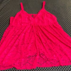 Torrid 4 hot pink Babydoll lace nightie